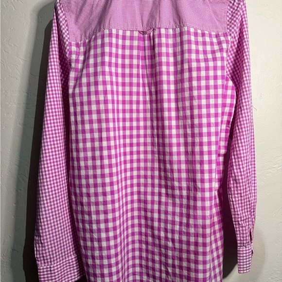 J. Crew Boy Women’s Fushia Gingham Button-Down Shirt - Picture 2 of 5